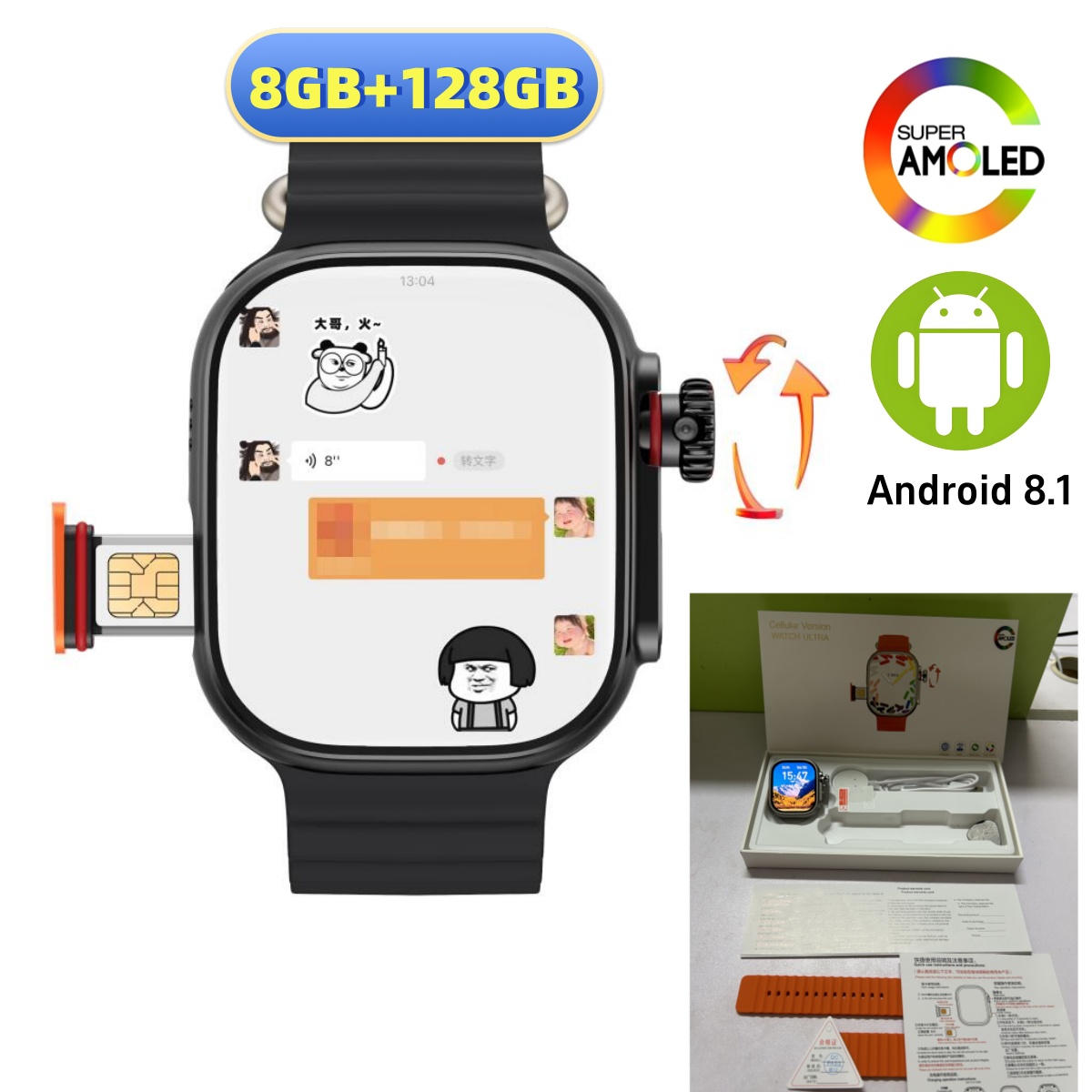 Smartwatch Instagram - CDS9 Ultra 4G Android Smart Watch