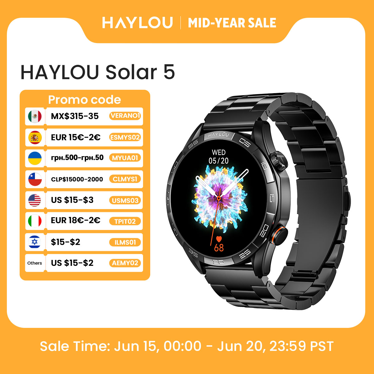 HAYLOU Solar 5 Voice Calling S - Smartwatch Instagram 评论和价格