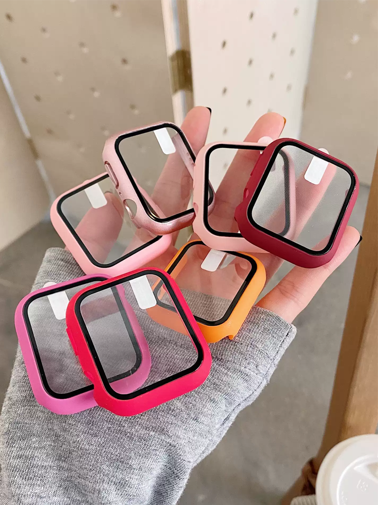 Tempered Glass+Case For Apple  - Smartwatch Band Accessories 评论和价格