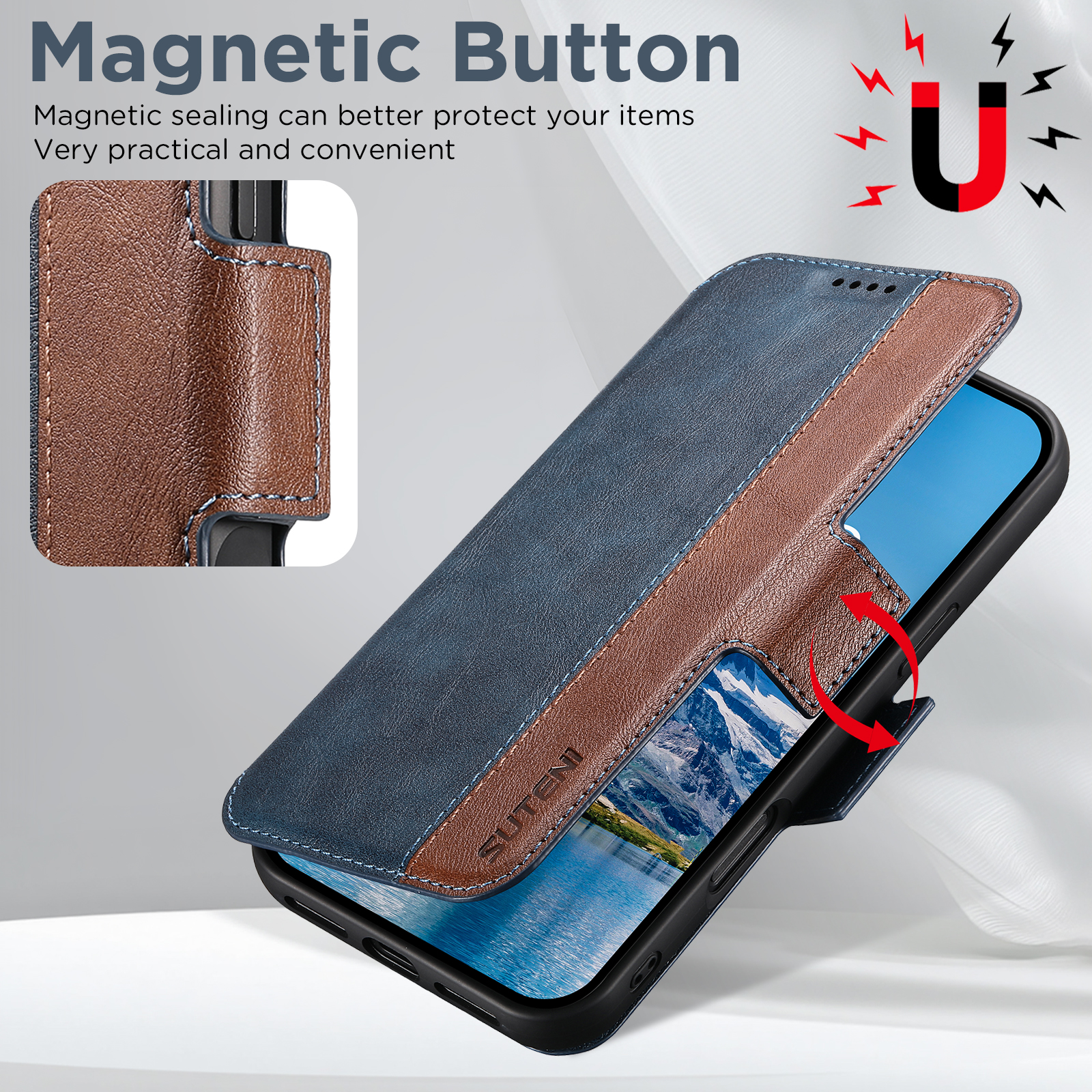 SUTENI Faux Leather Wireless C - Magnetic Charging Stand 评论和价格