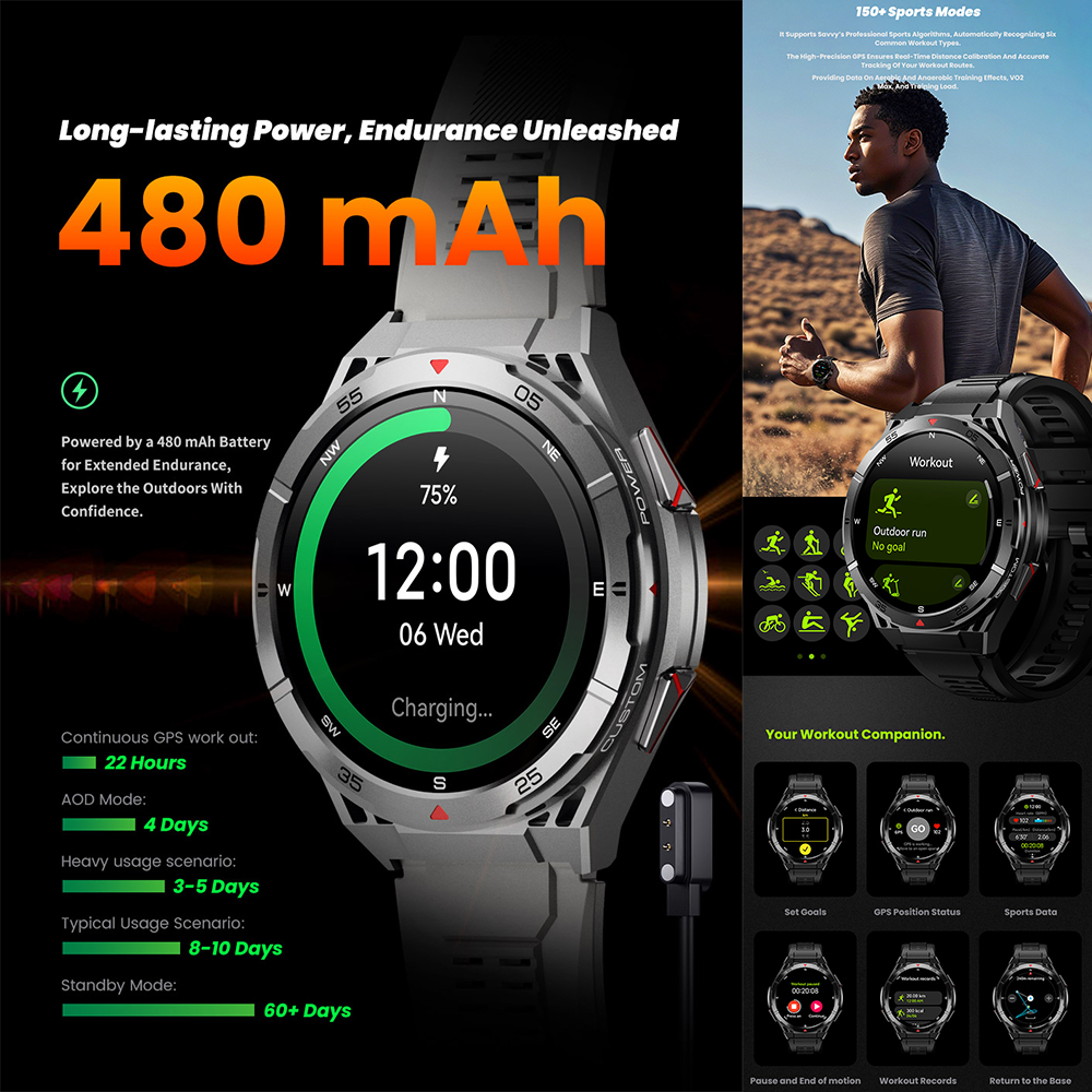 X2 Tank GPS Smart Watch 3ATM W - Smartwatch X2 评论和价格