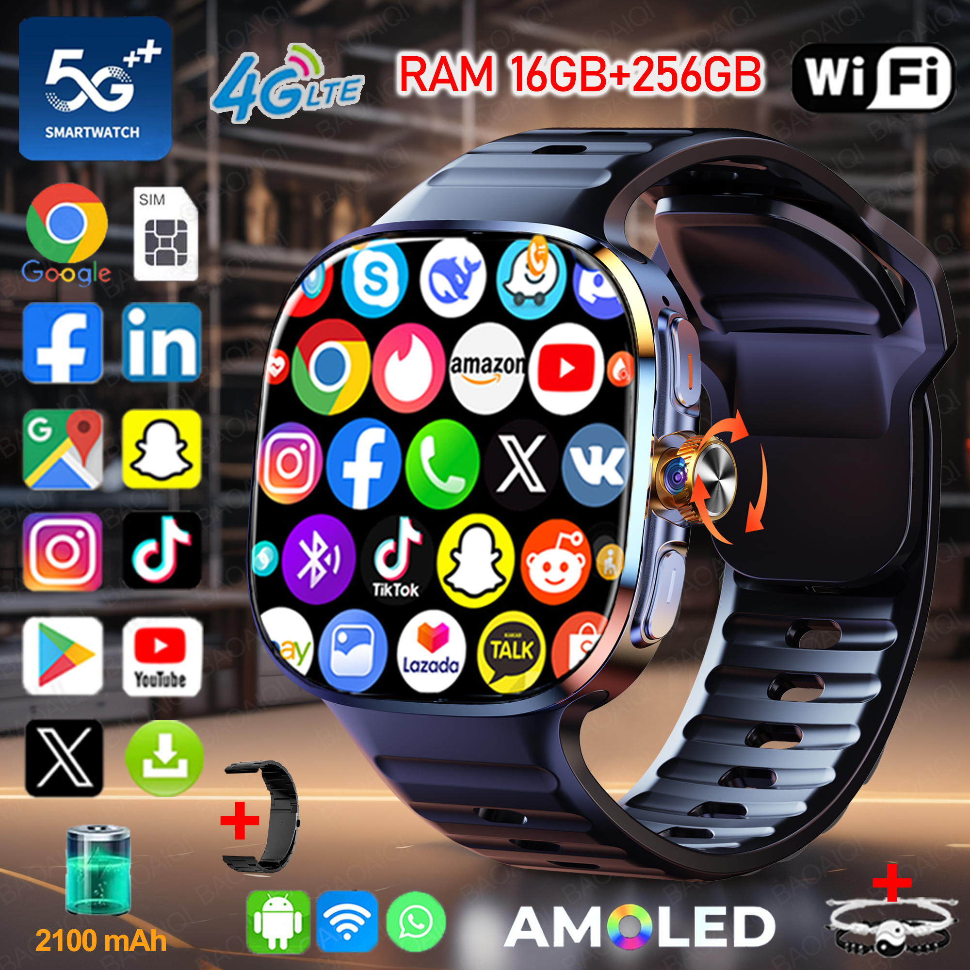 New Large Screen Smartwatch 4G - Smartwatch Id 评论和价格