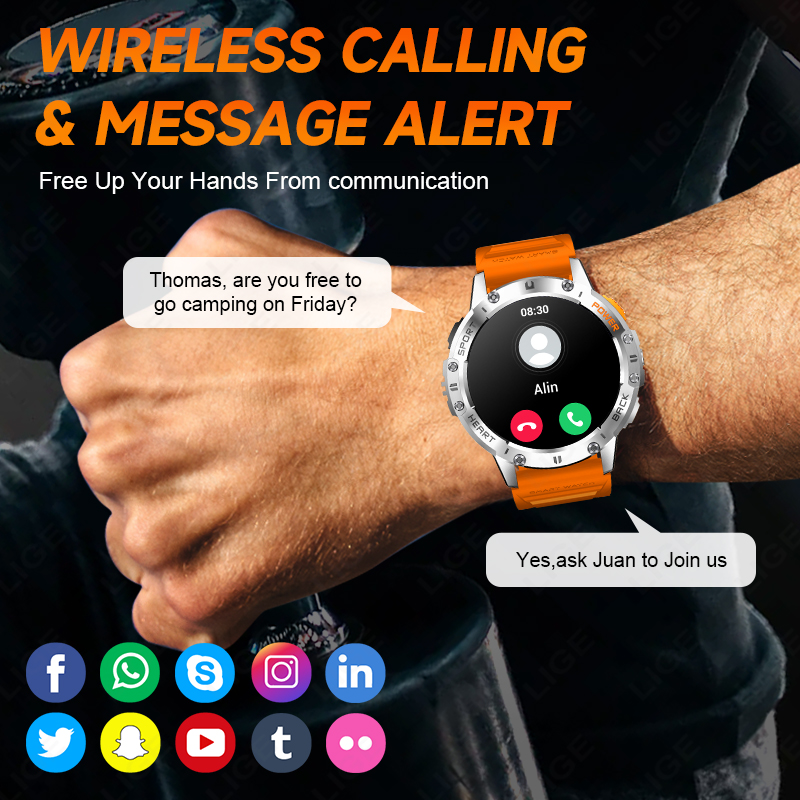 LIGE 1.43 Inch AMOLED Screen B - Smartwatch Instagram 评论和价格