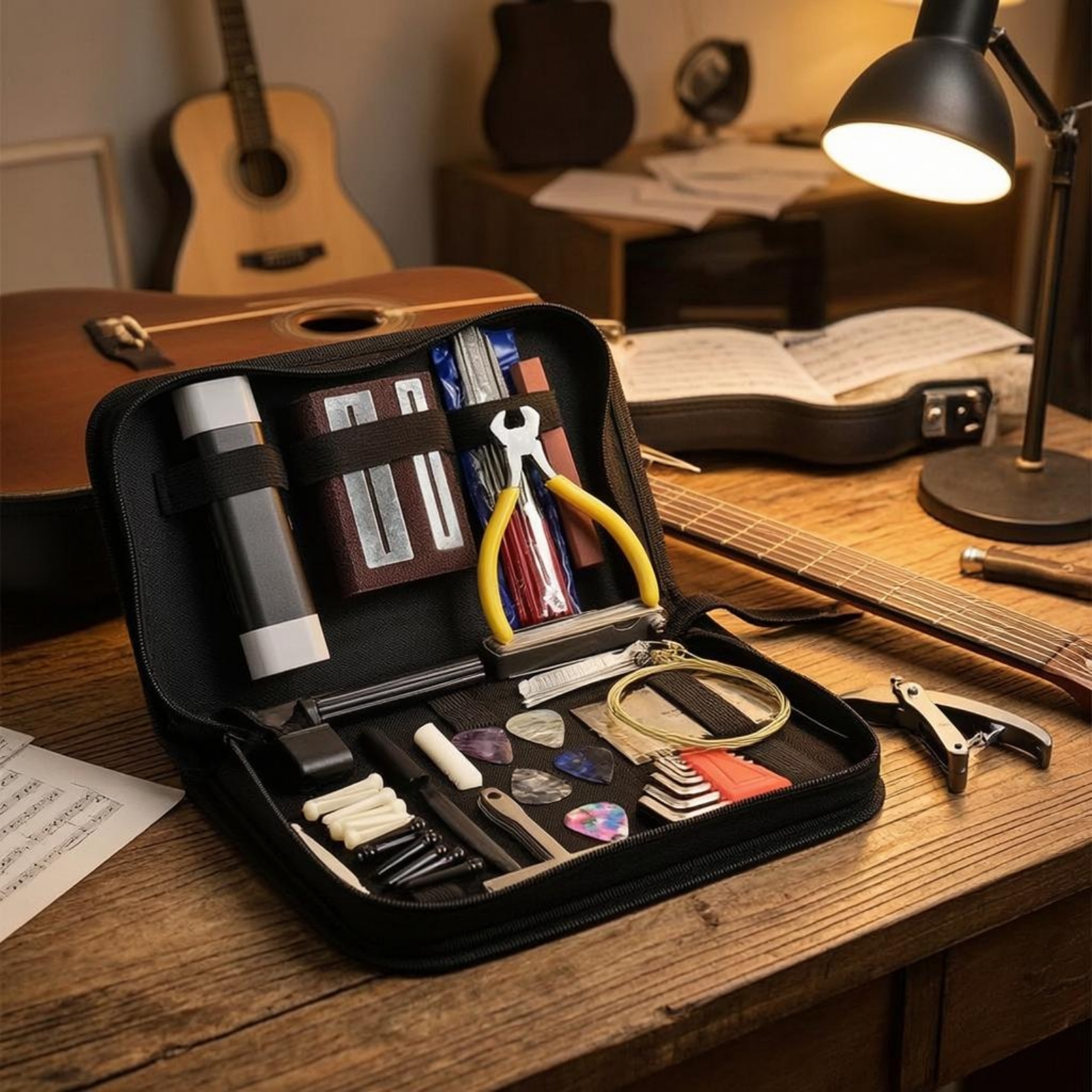 Guitar Repair Toolkit Elastic  - Tool Kit Strap Change 评论和价格