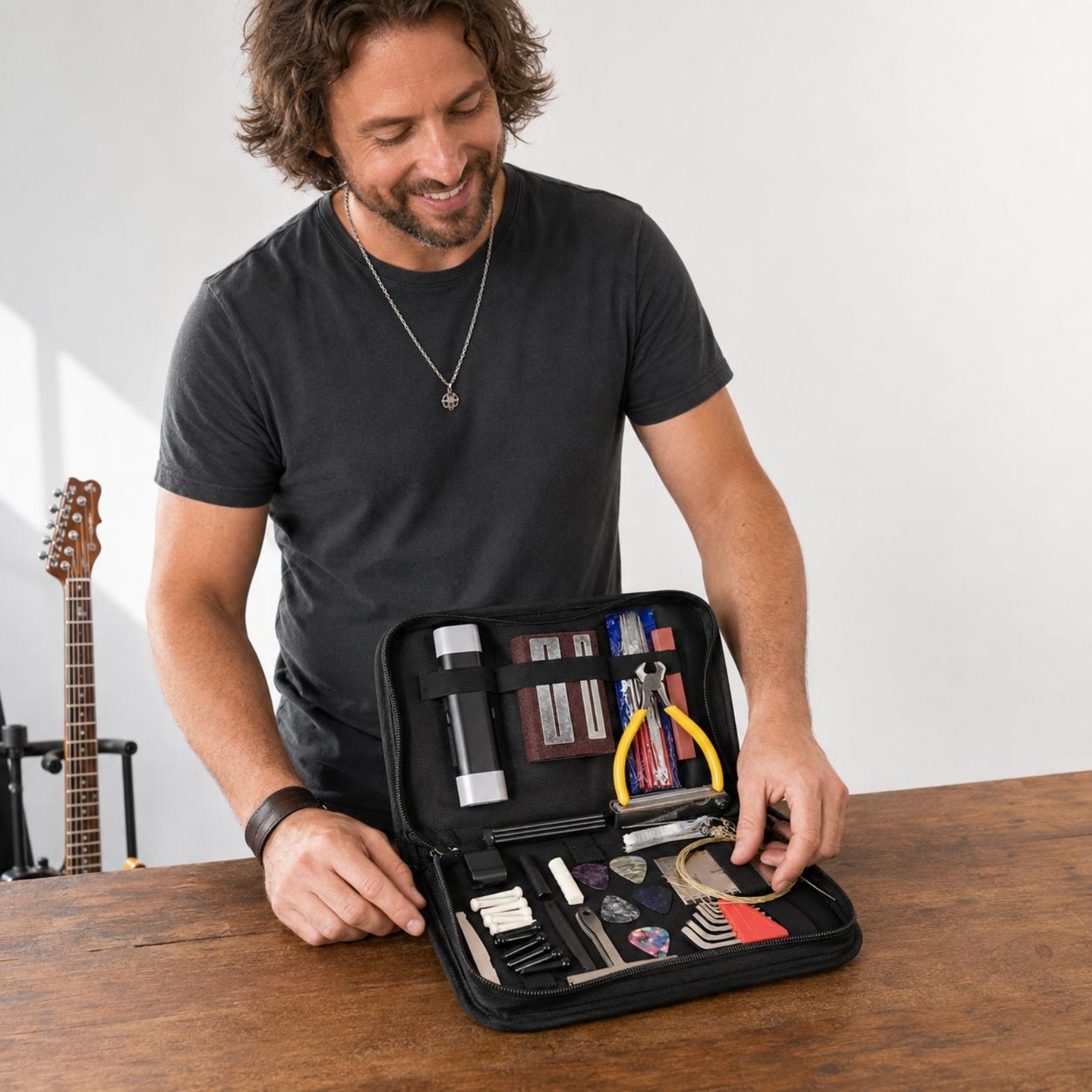 Guitar Repair Toolkit Elastic  - Tool Kit Strap Change 评论和价格