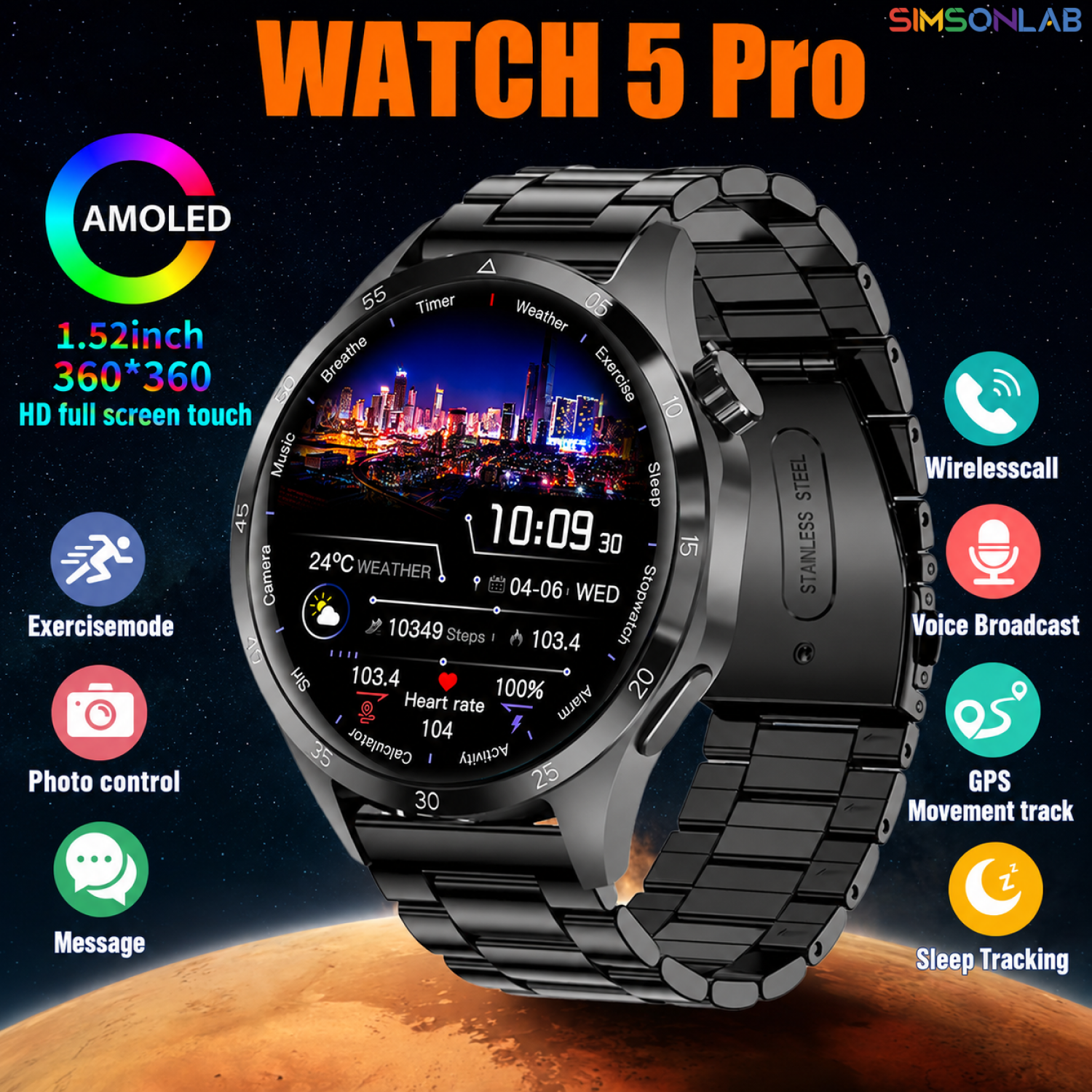 2026 Watch 5 Pro GPS Track Com - Smartwatch Custom 评论和价格