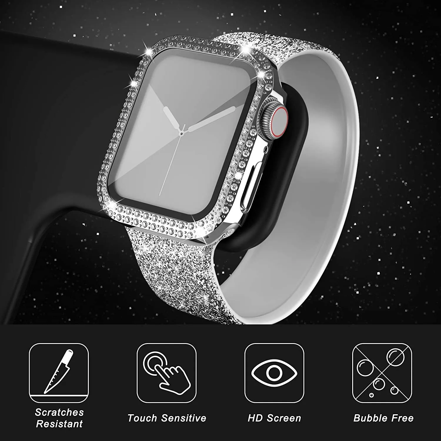Glass+Diamond Cover For Apple  - Smartwatch Band Accessories 评论和价格