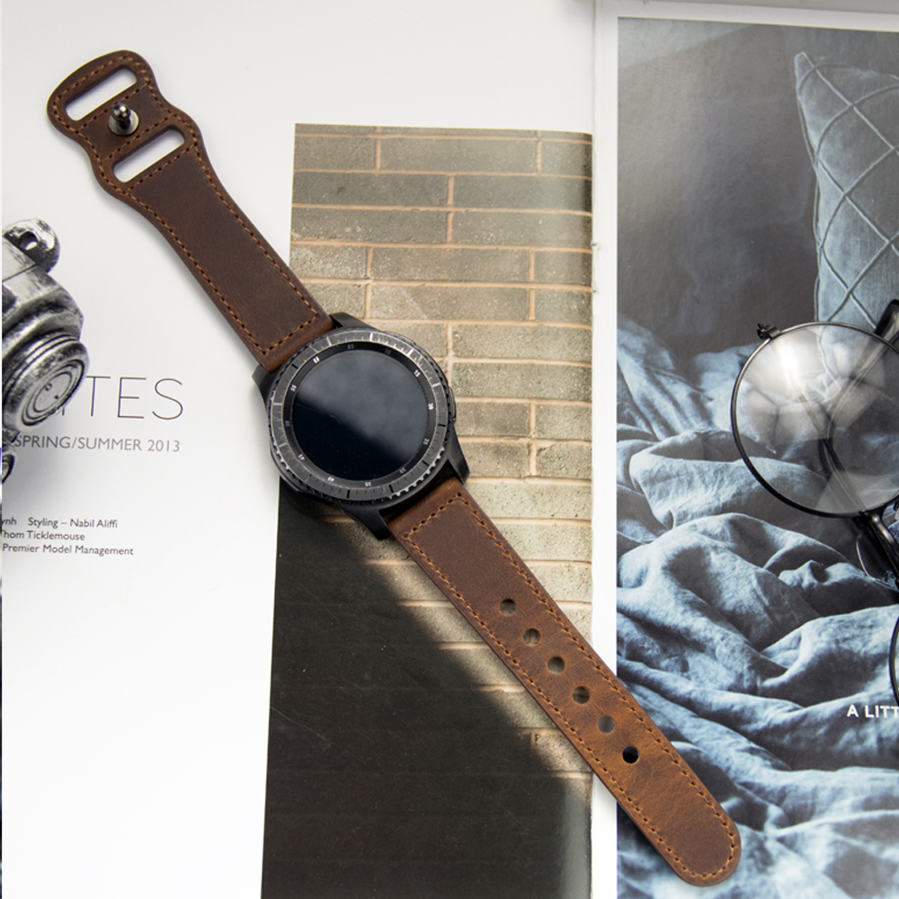 20mm 22mm Genuine Leather Watc - Smartwatch Accessories Shop 评论和价格