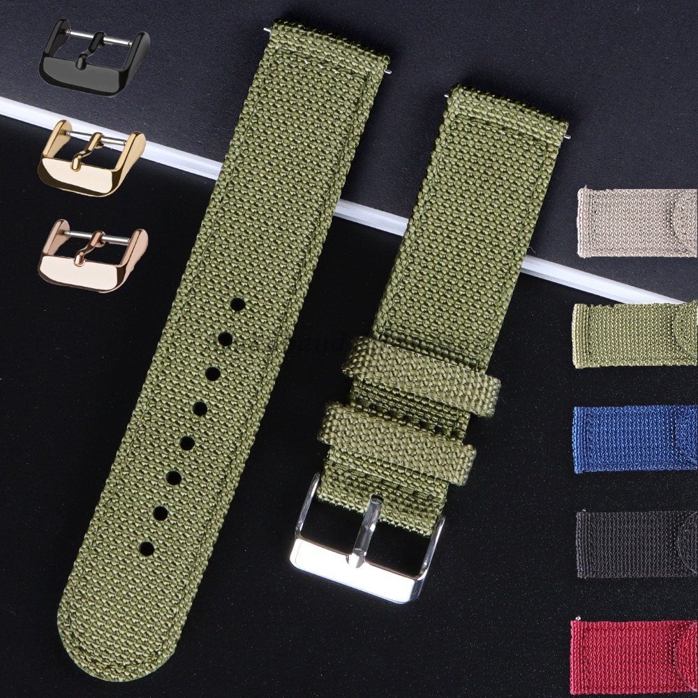 18 20 22 24mm Nylon Canvas Str - Nylon Nato Strap 评论和价格