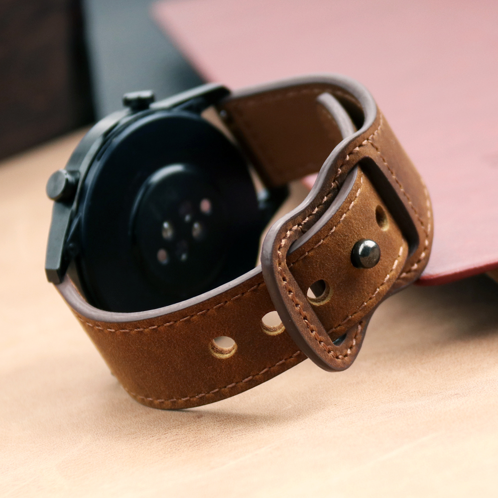 22mm Band Genuine Leather Watc - Smartwatch Accessories Shop 评论和价格