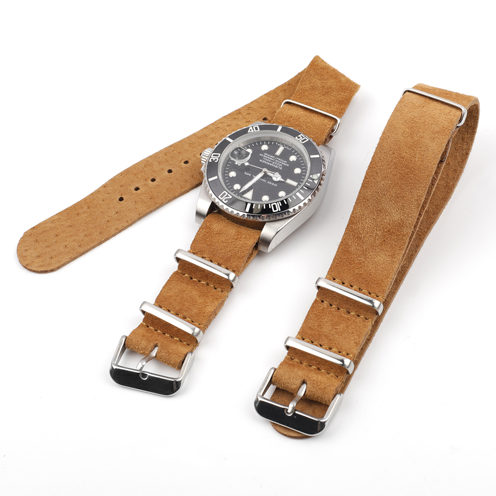 Soft Retro Suede Genuine Leath - Nylon Nato Strap 评论和价格