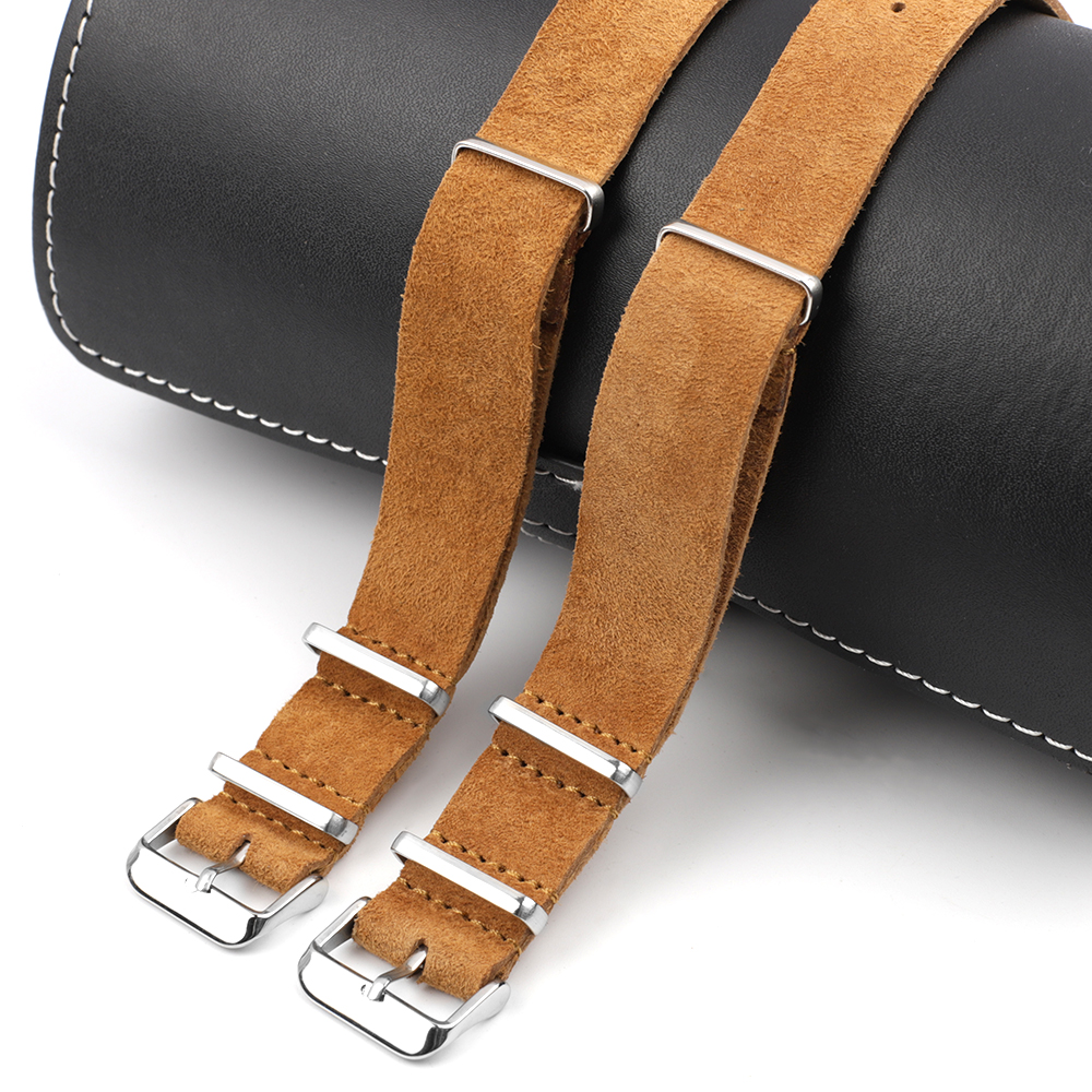 Soft Retro Suede Genuine Leath - Nylon Nato Strap 评论和价格