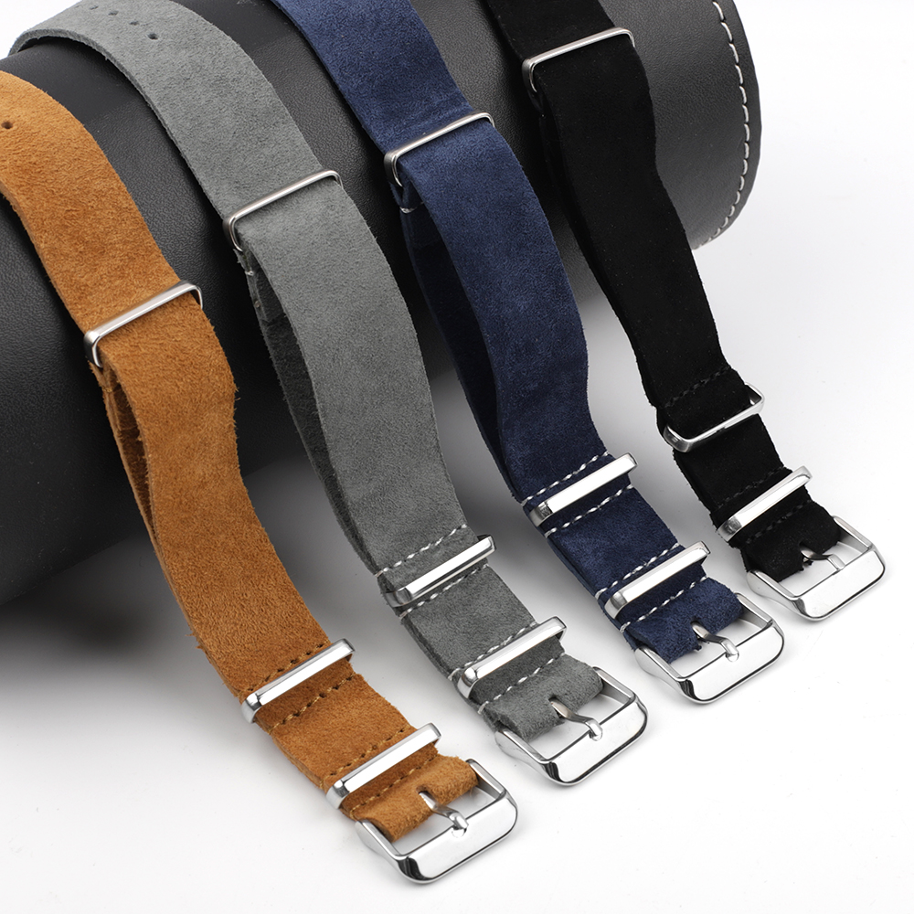 Soft Retro Suede Genuine Leath - Nylon Nato Strap 评论和价格