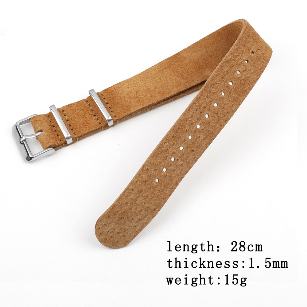 Soft Retro Suede Genuine Leath - Nylon Nato Strap 评论和价格