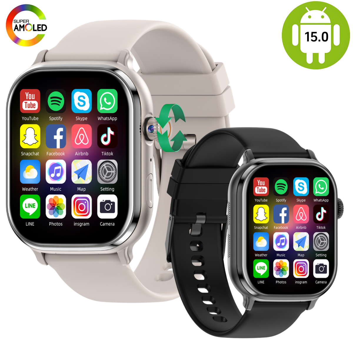 New VP69 2.39inch Amoled Andro - Smartwatch Id 评论和价格