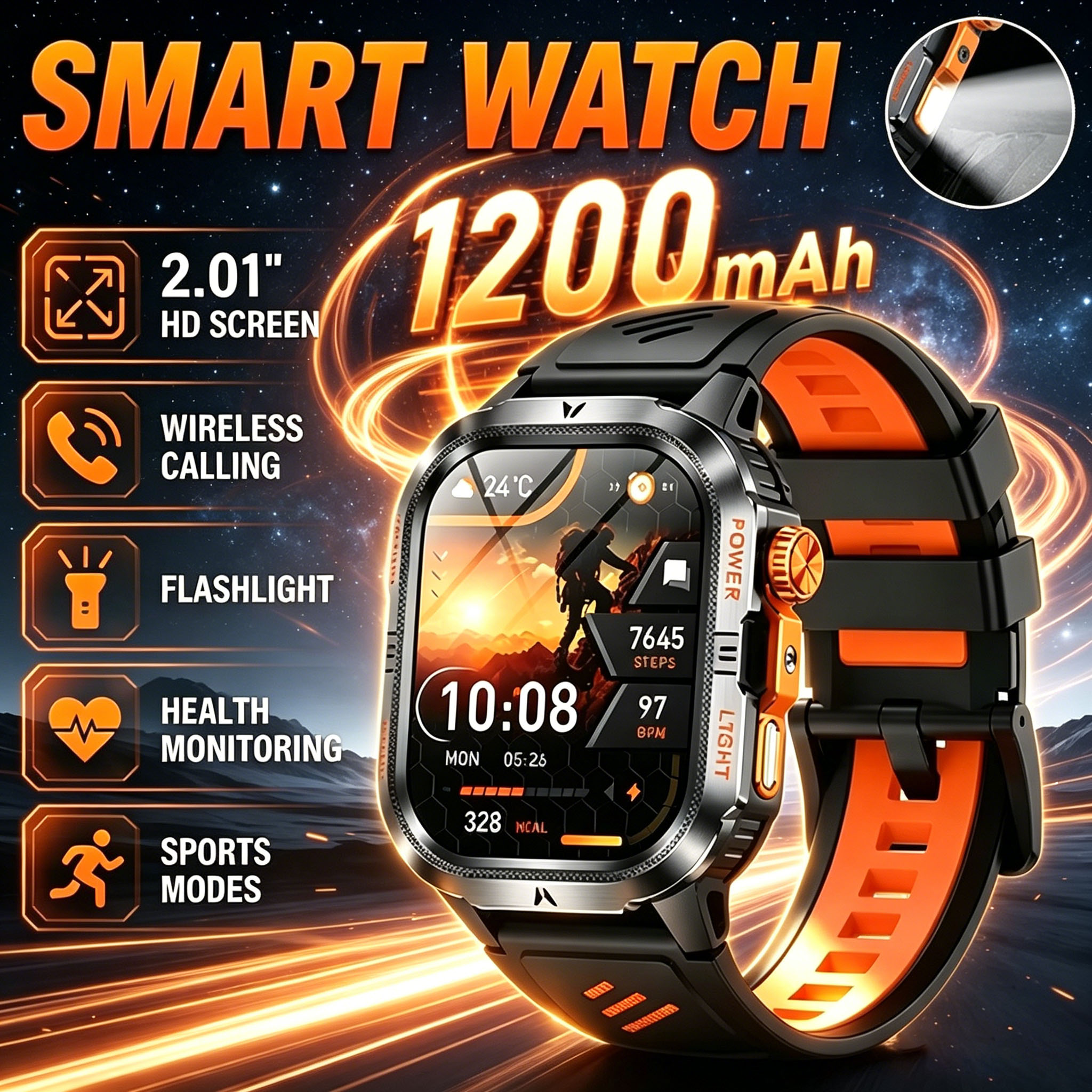 2026 Rugged Military Smart Wat - Smartwatch M Active 评论和价格