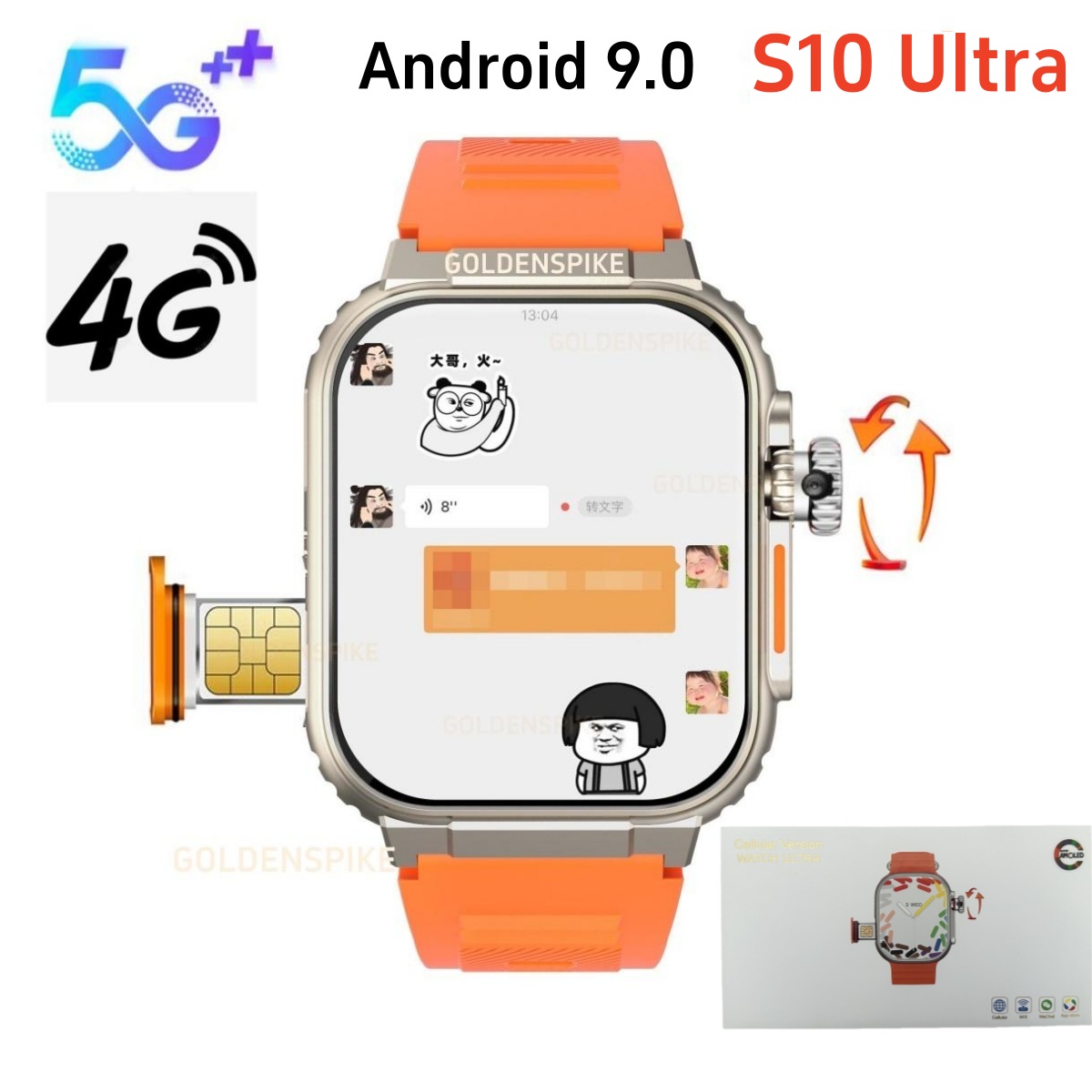 4G Android Smart Watch S10 2.2 - Smartwatch X18 评论和价格