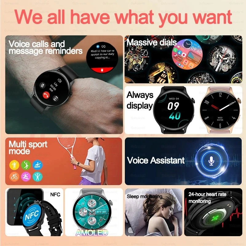 Women Smartwatch NFC AMOLED Sc - Smartwatch Custom 评论和价格