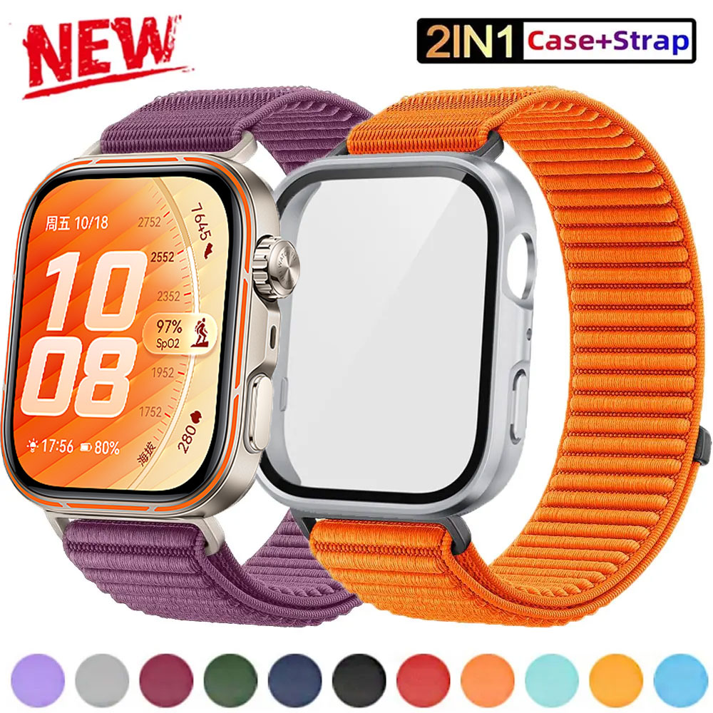 Tempered Glass Case+Sport Stra - Huawei Smartwatch Accessories 评论和价格