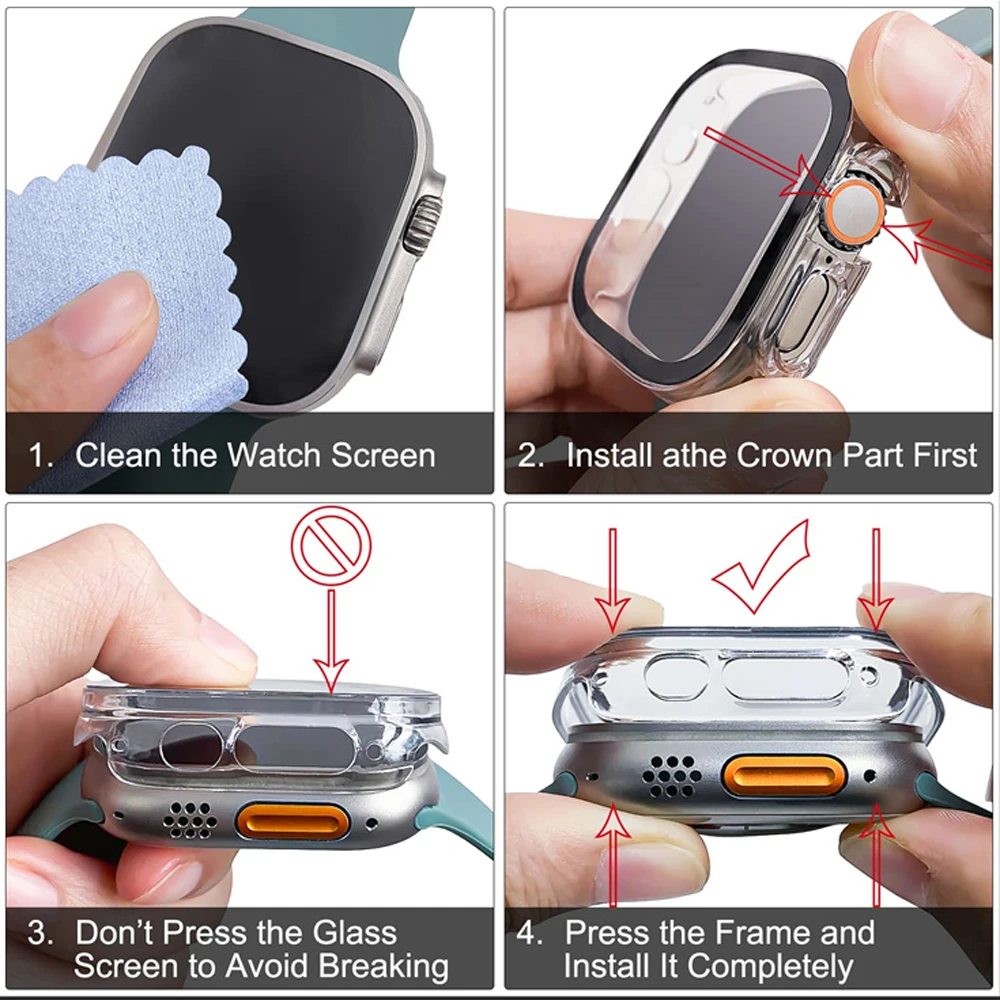 Glass+case For Apple Watch Ult - Smartwatch Band Accessories 评论和价格